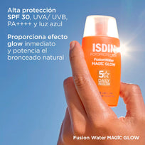 ISDIN Fusion Water Magic Glow Fotoprotector Solar FPS 30 Textura Ultra Ligera 50Ml
