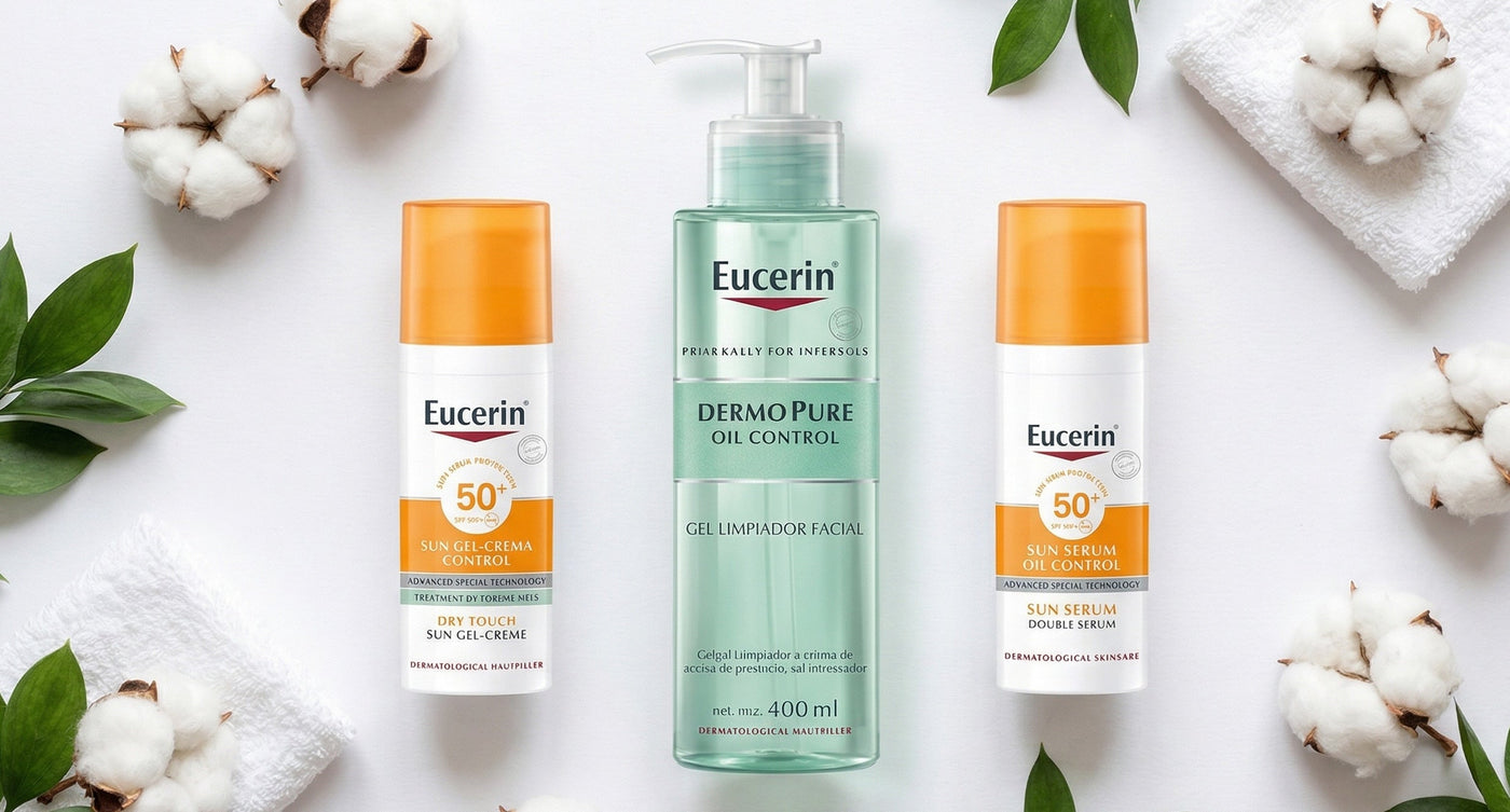  Línea Eucerin Oil Control DermoPure Clinical, productos fotoprotector y tratamiento piel grasa