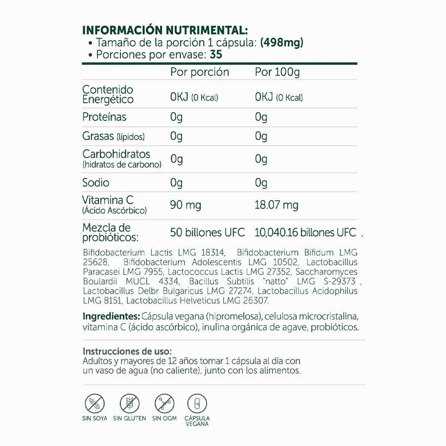 Bioflora 50 Billones Probióticos+Prebiótico 35 Caps