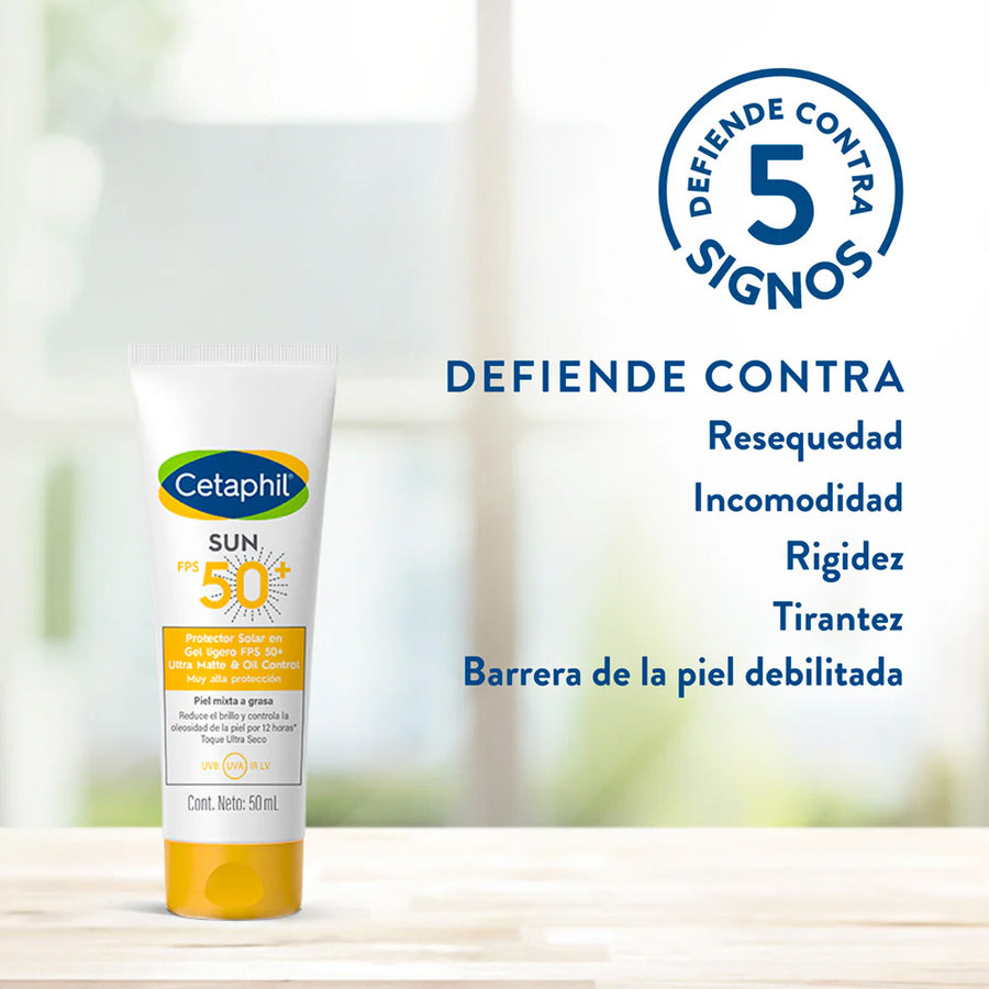 Cetaphil Sun Protector Solar FPS50+ en Gel Ligero Con Color 50Ml