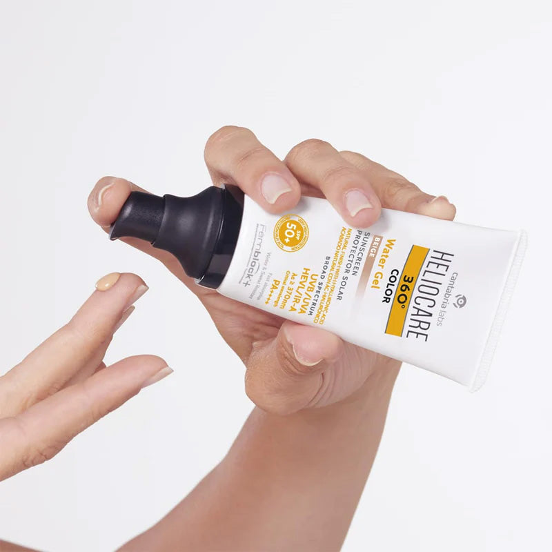 Heliocare 360 Water Gel Protector Solar con Color Tono Beige FPS 50+ 50mL