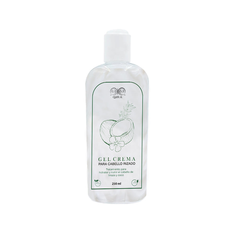 Quiral Gel Crema para cabello de linaza y coco 250 mL