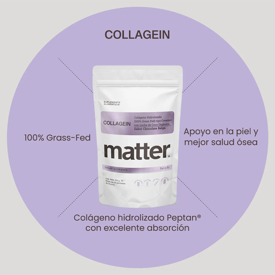 Matter Collagein Tipo Creamer Con Leche de Coco Organica Sabor Chocolate Belga 500 g