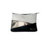 PLV HD COSMETIQUERA DE PIEL TRICOLOR ( BLANCO PLATA Y NEGRO)