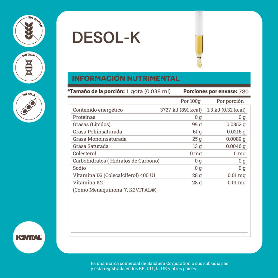 Matter Desol-K Con Vitamina D3 y K2 30ml