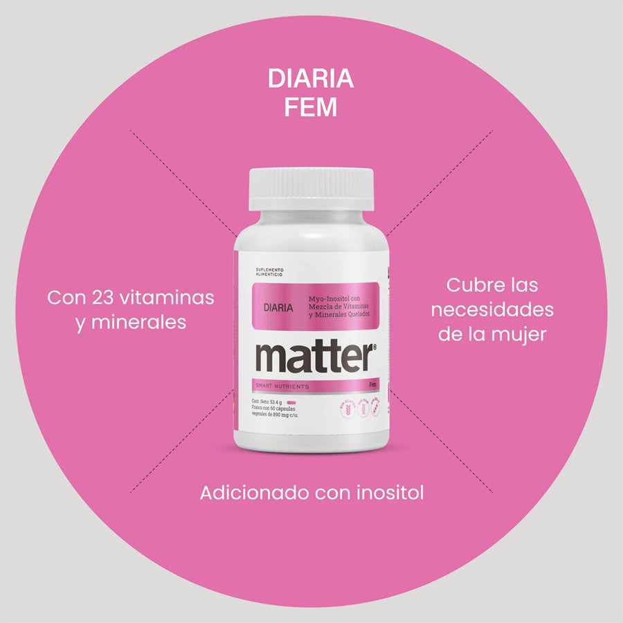 Matter Diaria Myo-Inositol con Mezcla de Vitaminas y Minerales Quelados 60Caps