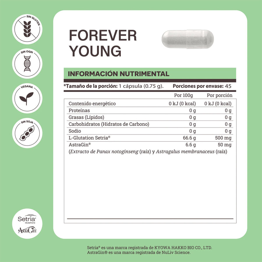 Matter Forever Young Glutation Setria y AstraGin 45Caps