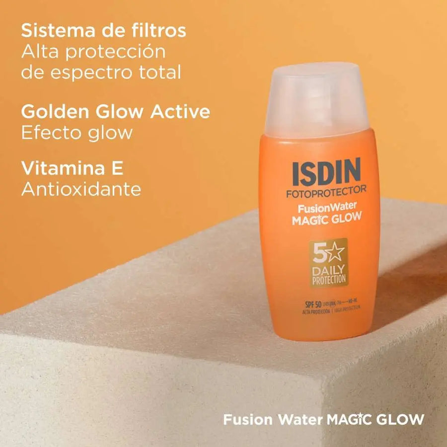 ISDIN Fusion Water Magic Glow Fotoprotector Solar FPS 50 Textura Ultra Ligera 50Ml