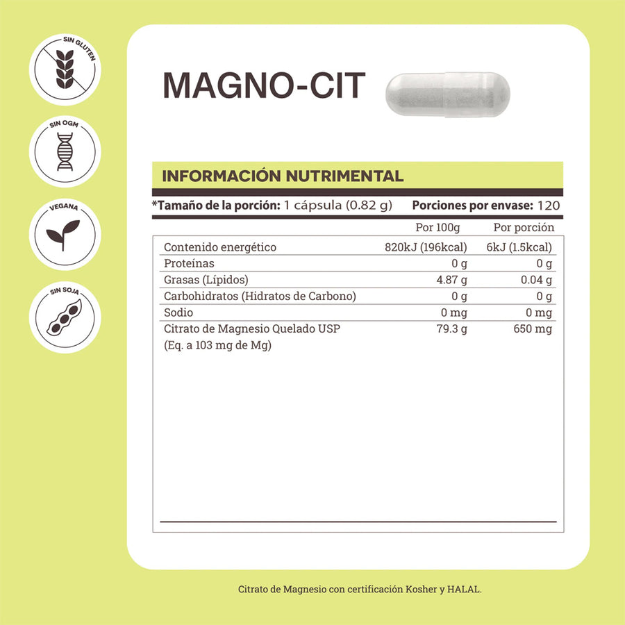 Matter Magno Cit Citrato de Magnesio Quelado 120 Caps