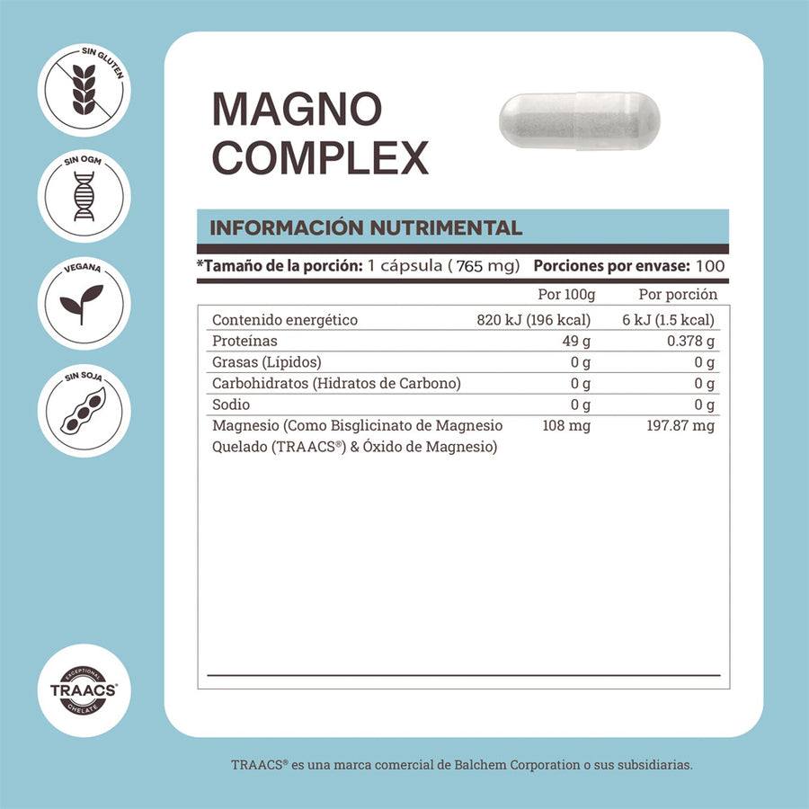 Matter Magno Complex Bisiglicinato de Magnesio Quelado 100 Caps