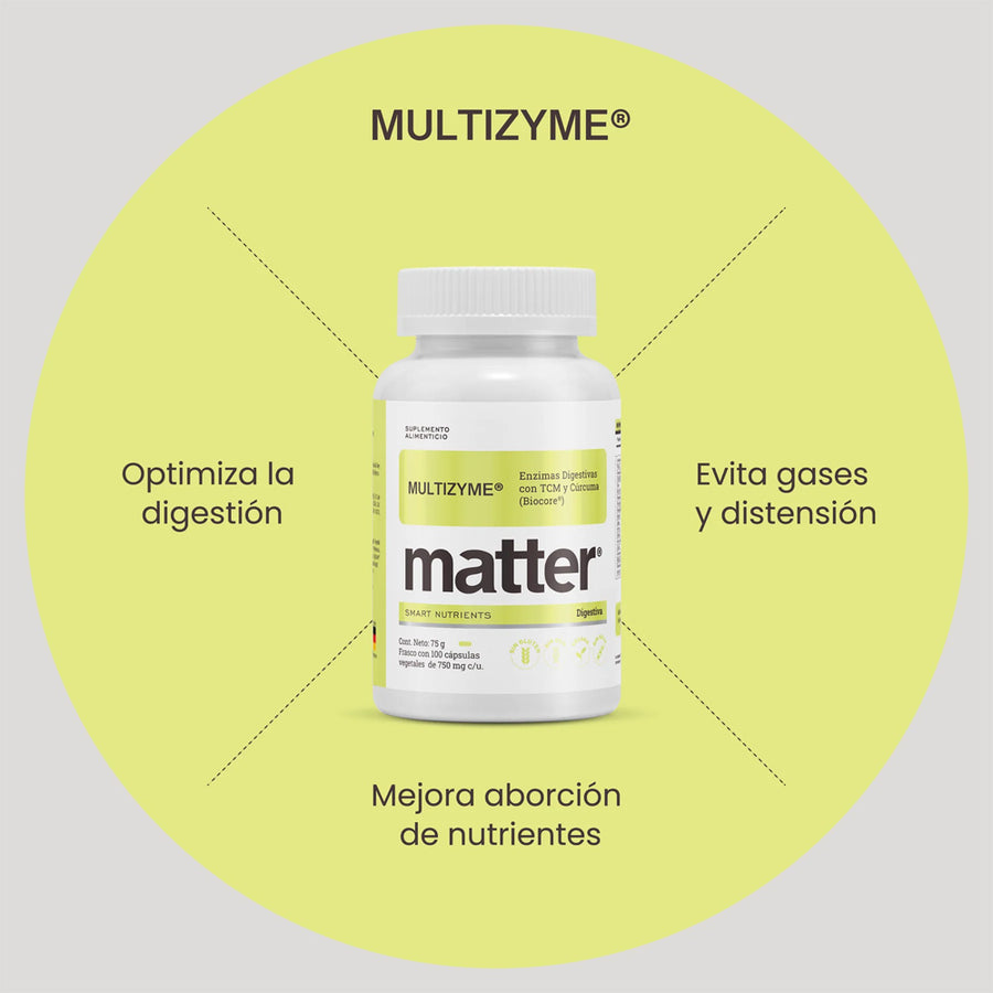 Matter Multizyme Enzimas Digestivas con TCM y Curcuma 100Caps