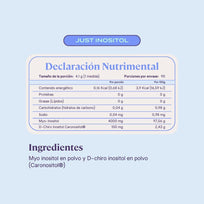 B-fit Myo & D-chiro Inositol 123g Polvo Caronositol 30 Porciones