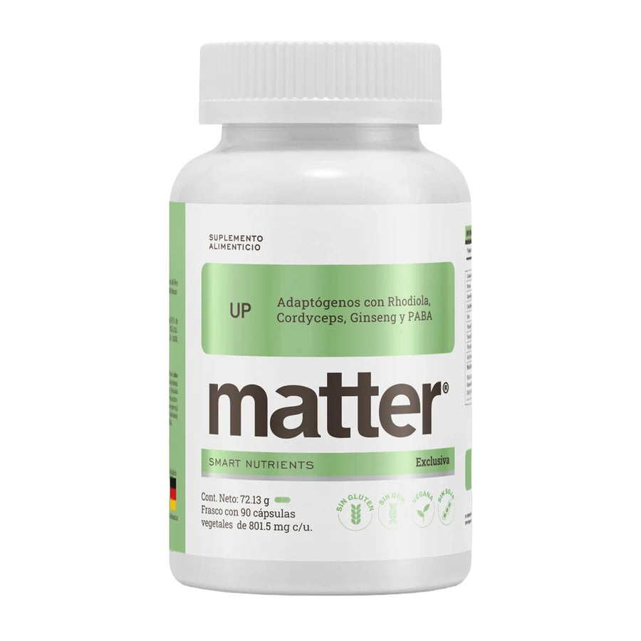 Matter UP Adaptogenos con Rhodiola Cordyceps, Ginseng y PABA 90Caps