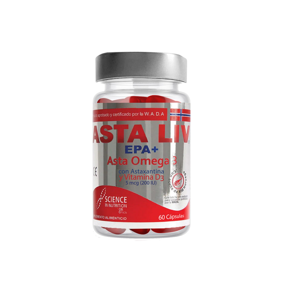 ASTA LIV Omega 3 con Astaxantina y Vitamina D3 200IU 60 Caps-Haut Boutique