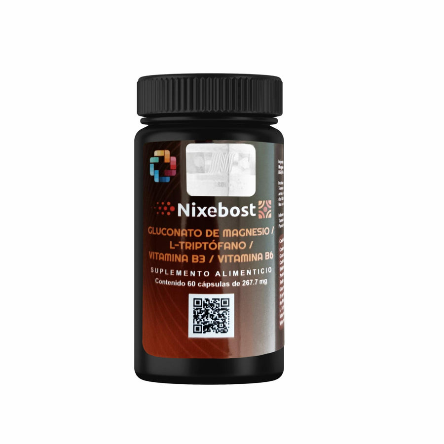Nixebost Gluconato de Magnesio L-Triptofano Vitamina B3 y B6 60 caps-Haut Boutique